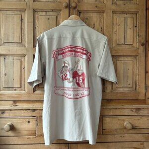 VanSport Medium Nebraska Huskers Retro Football Champs SS Button Front Shirt‎
